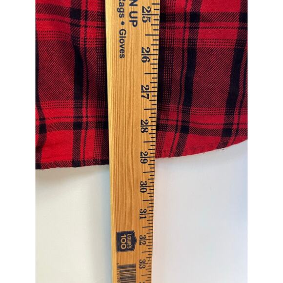 Liverpool Los Angeles Men's XL Red Black Plaid Flannel Long Sleeve Outdoor Shirt - Picture 6 of 6